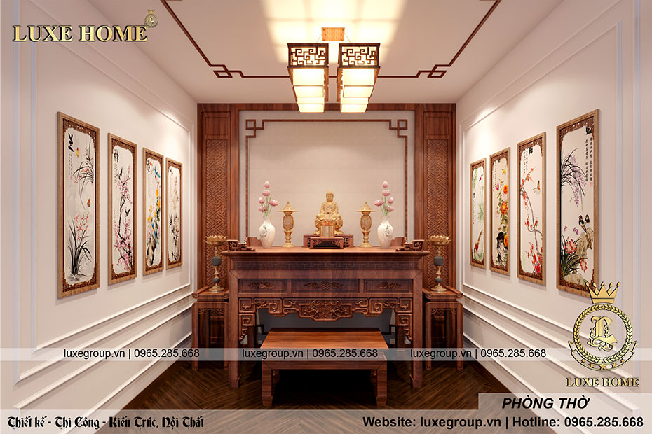 Nội thất bên trong mẫu biệt thự 2 tầng mái Thái tân cổ điển sang trọng của gia đình anh Khang