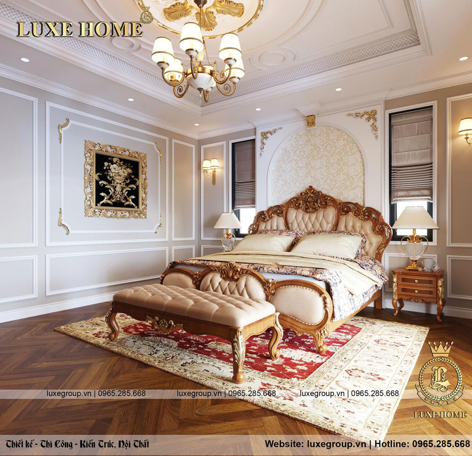 Hình ảnh nội thất bên trong của mẫu thiết kế biệt thự 3 tầng tân cổ điển Pháp
