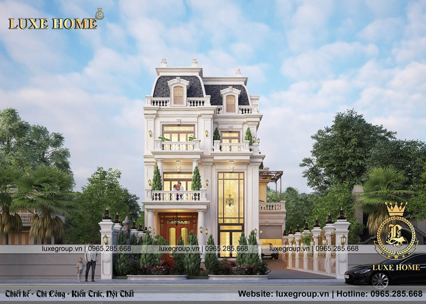 Nguồn cảm hứng thiết kế mẫu biệt thự tân cổ điển 3 tầng gia đình Anh Lê Phạm