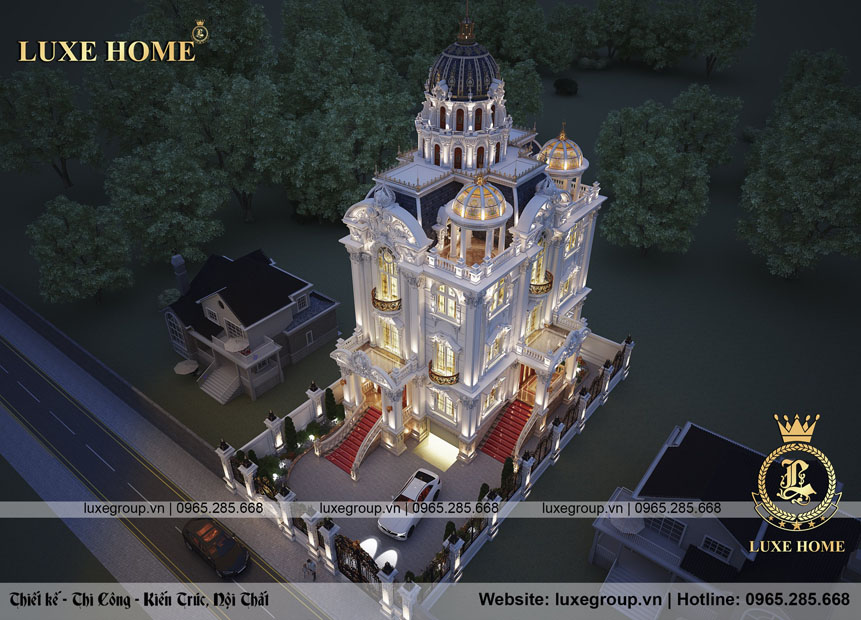 Thiết kế thi công biệt thự lâu đài 3 tầng mang đậm phong cách Pháp