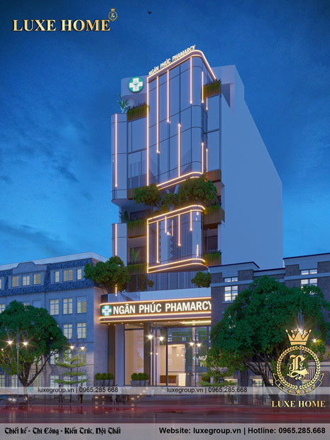 Mẫu thiết kế tòa nhà văn phòng kết hợp nhà ở 6 tầng tại An Giang