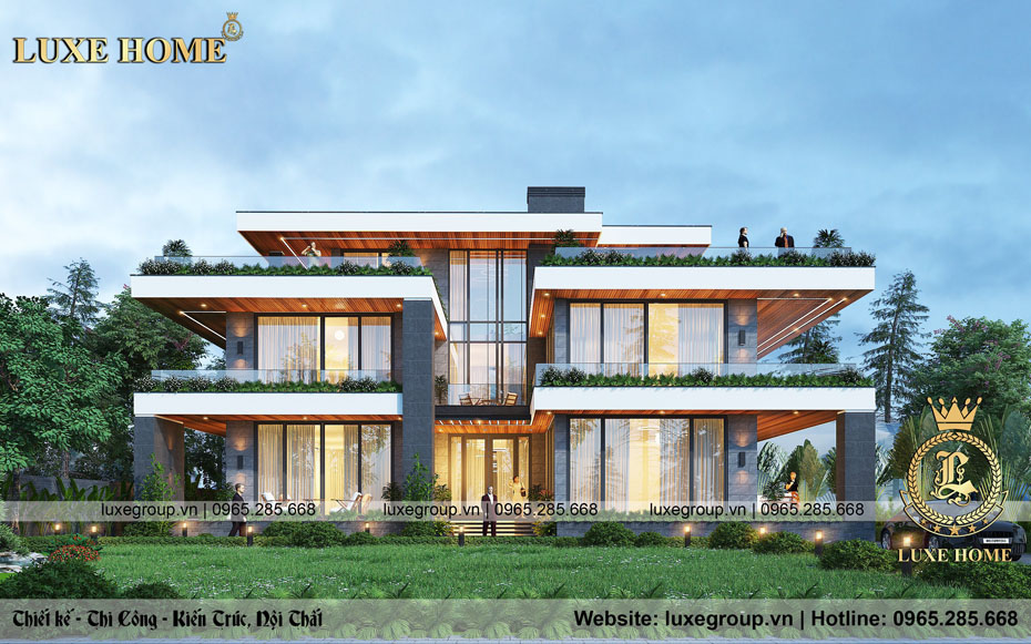 Mẫu biệt thự villa hiện đại 3 tầng tại Bình Phước – BT 3329