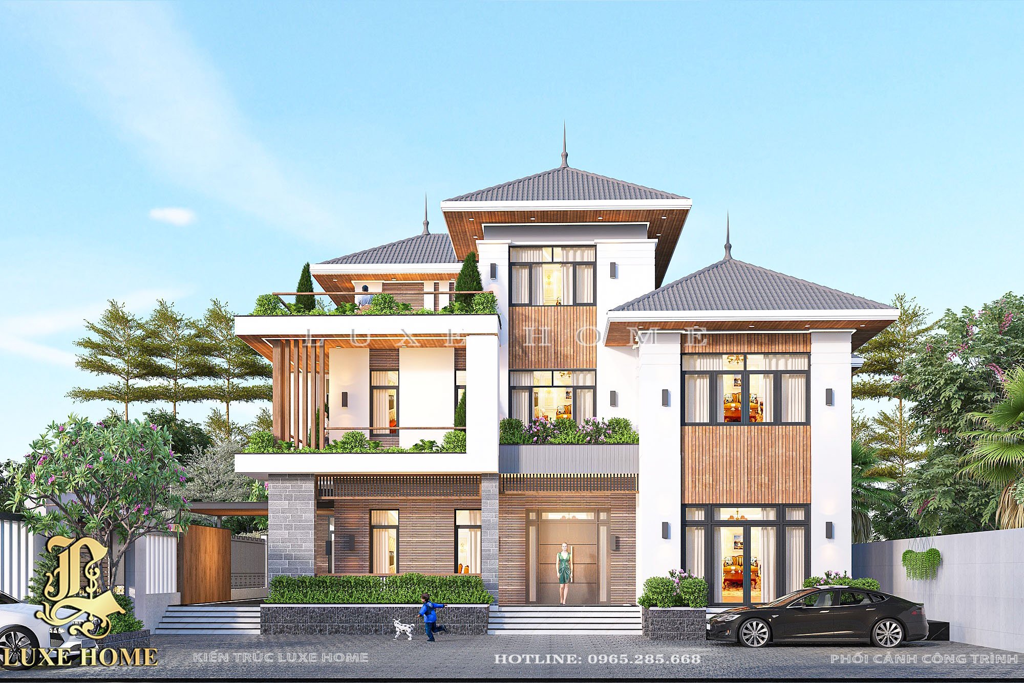 Thiết kế thi công mẫu biệt thự 3 tầng hiện đại đẳng cấp tại Ninh Bình