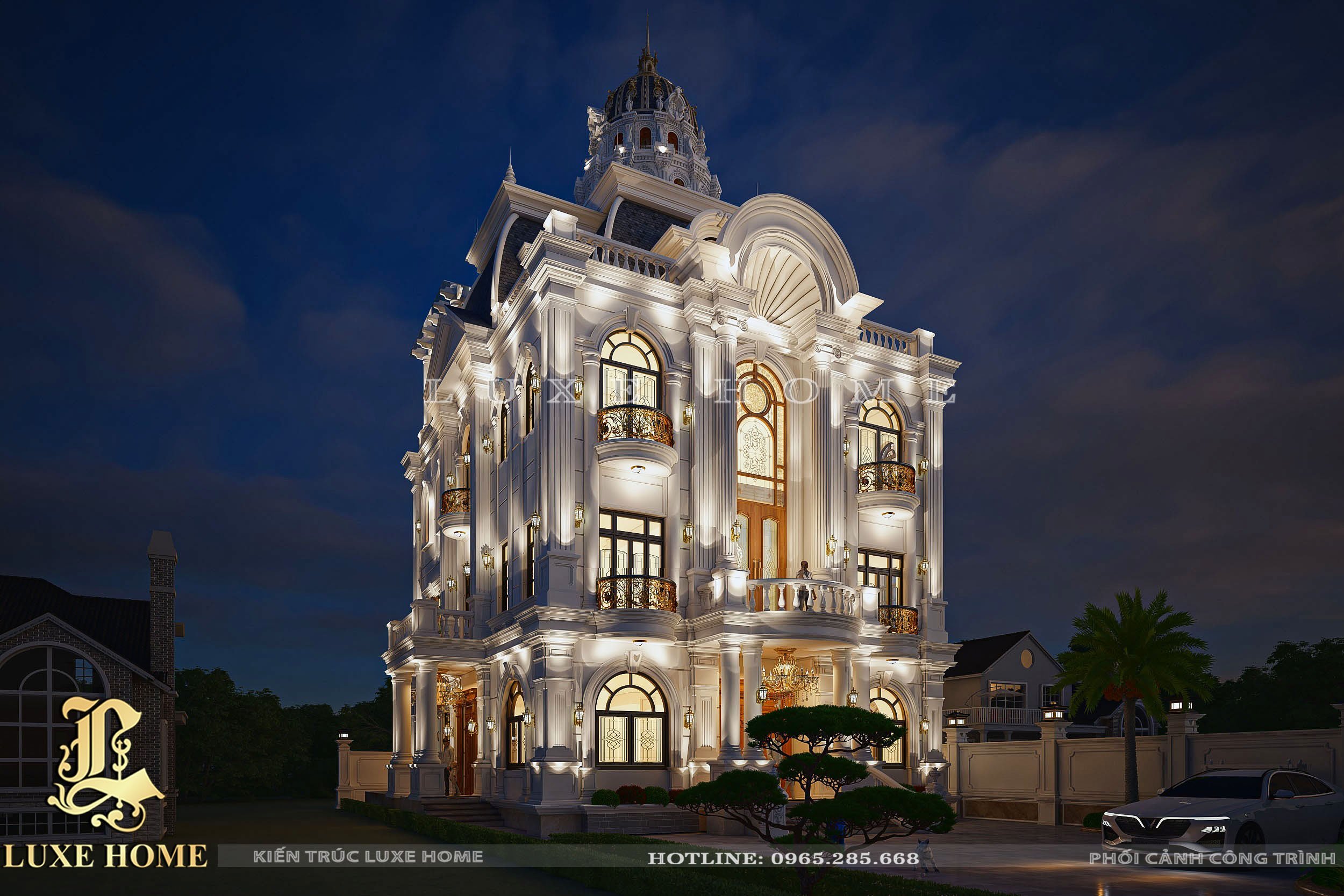 Thiết kế biệt thự 3 tầng tân cổ điển tại Hà Nội BT 3559