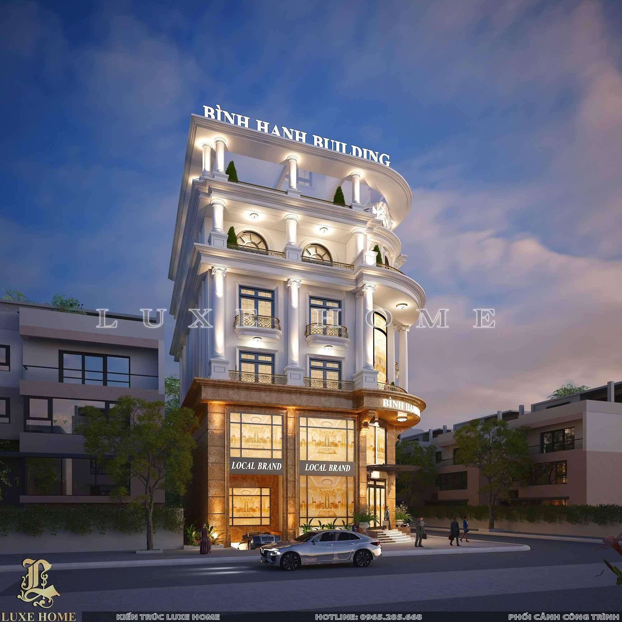 Thiết kế mẫu nhà ở kết hợp kinh doanh 5 tầng 1 tum tại Sơn Tây KD3581