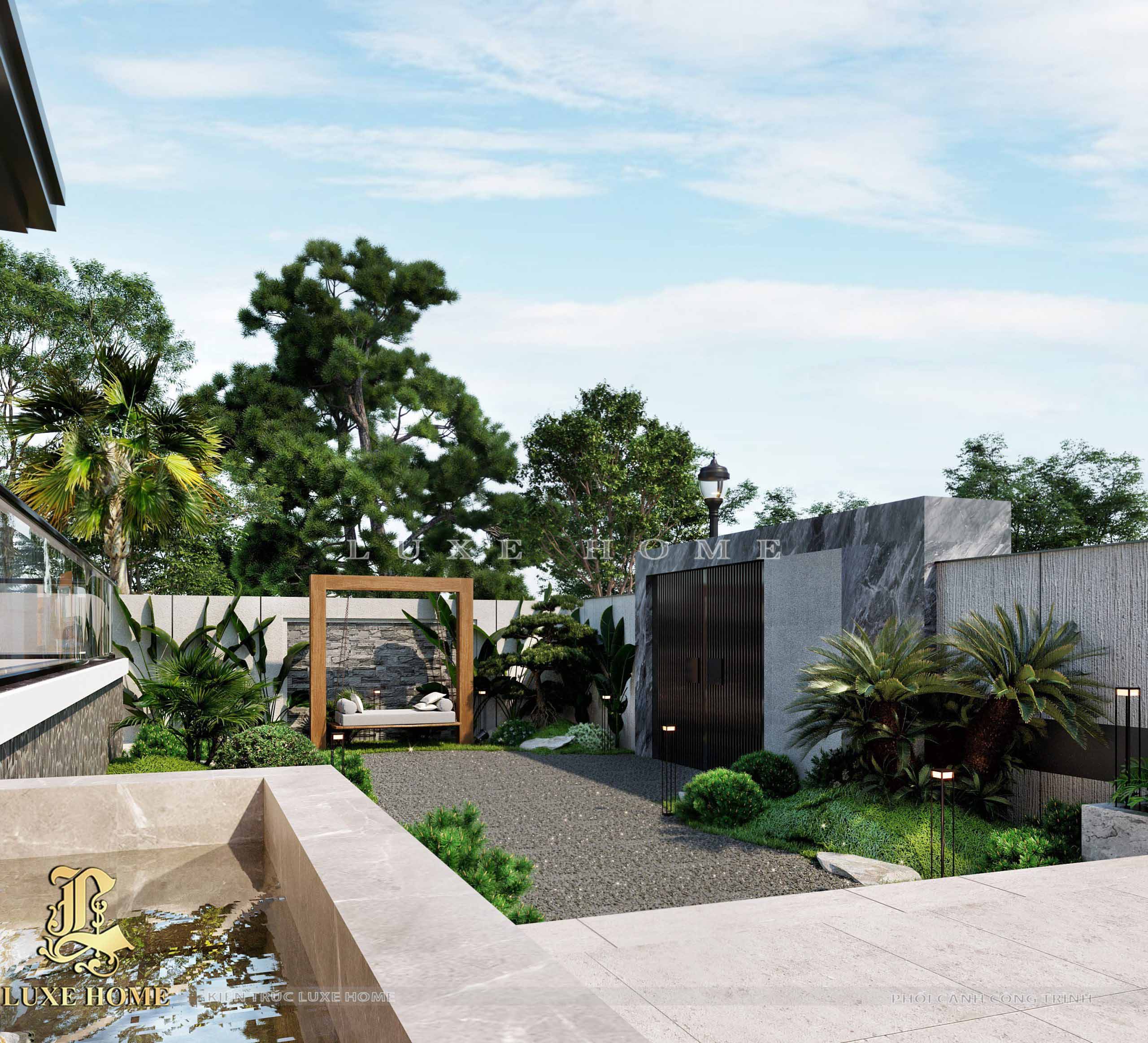 Thiết kế thi công villa hiện đại nghỉ dưỡng 3 tầng 1 tum sang trọng