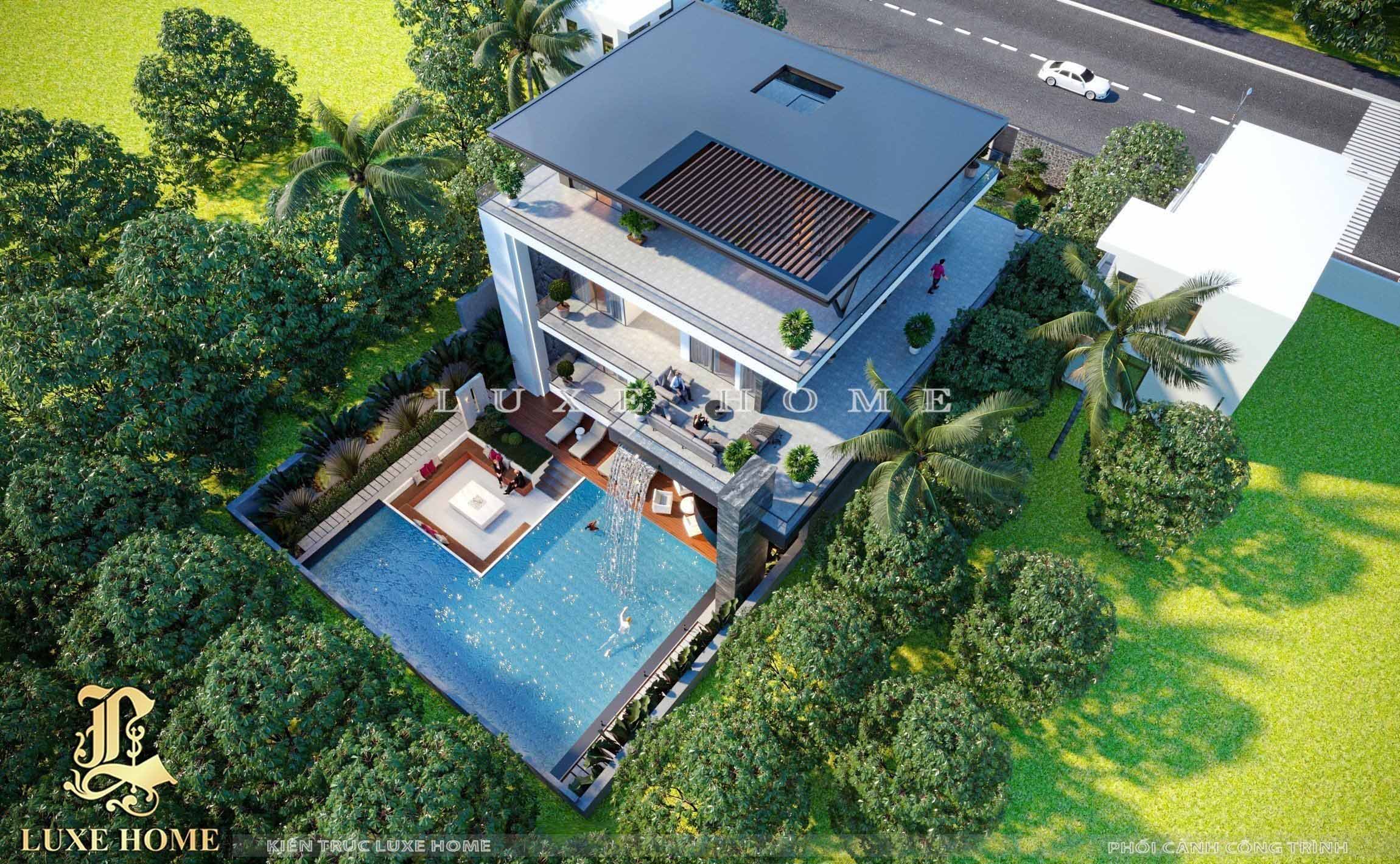 Thiết kế thi công villa nghỉ dưỡng 3 tầng 1 tum tại Đông Anh BT3590