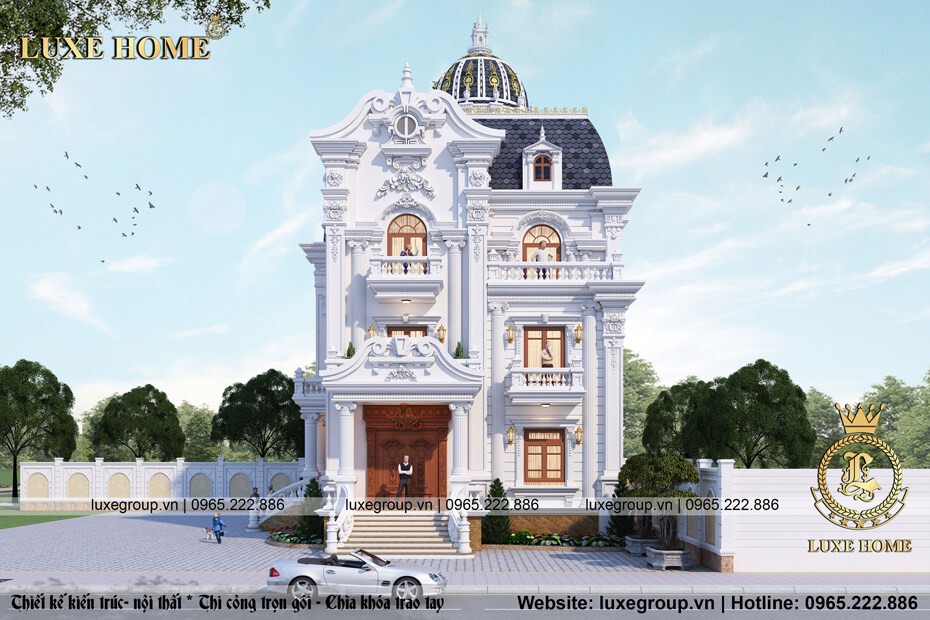 Thiết kế biệt thự lâu đài Pháp 3 tầng tại Thanh Hóa – LD 3122