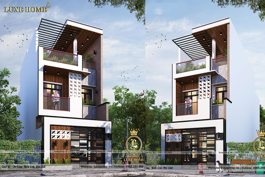 Thiết kế biệt thự hiện đại 2 tầng 1 tum Tại Ninh Bình – BT 2267